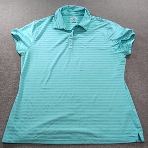 Callaway Black Polo Shirt  Women's Size‎ Xl Athletic Turquoise Green